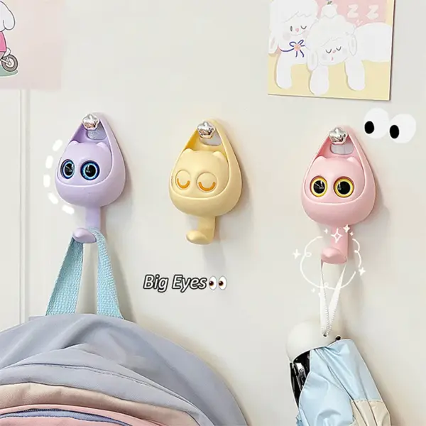 عليقة بومة بعينين متحركة قوية وعملية للمفاتيح والملابس - Owl Wall Hook with Moving Eyes Sturdy and Functional for Keys and Clothes