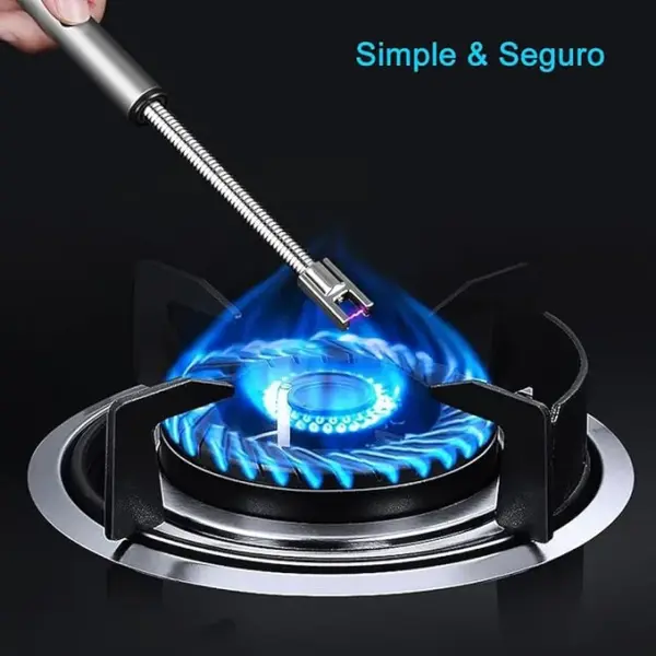 ولاعة إلكترونية كهرباء شحن معمره بدون لهب ولا تحتاج غاز للأفران والبوتجاز - Rechargeable Electric Flameless Lighter with Extension No Gas Needed