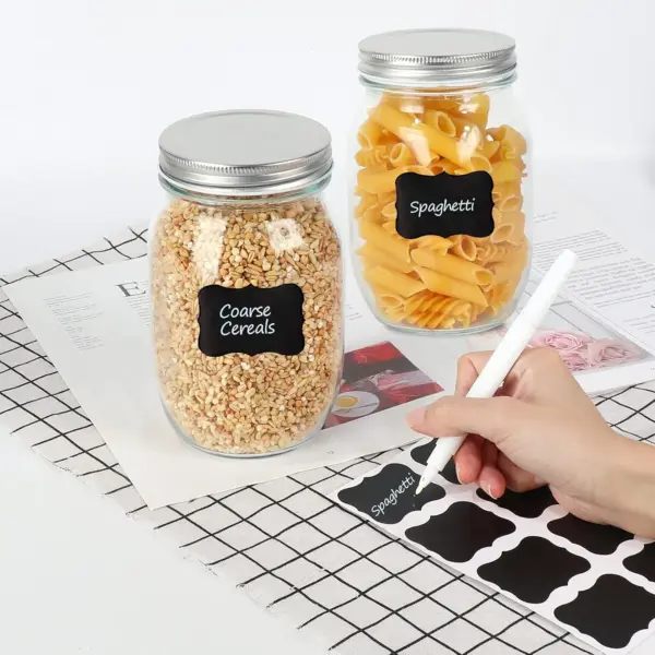 ستيكرات تنظيم البرطمانات مقاومة للماء قابلة للإزالة وإعادة الاستخدام - Waterproof Stickers for Jar Organization Removable and Reusable