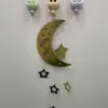 زينة هلال ونجوم رمضان معدنية بتصميم أنيق - Ramadan Crescent and Stars Metal Decoration