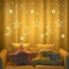 ستارة إضاءة رمضانية على شكل نجوم وأهلة - Ramadan Curtain Lights with Stars and Moons Design