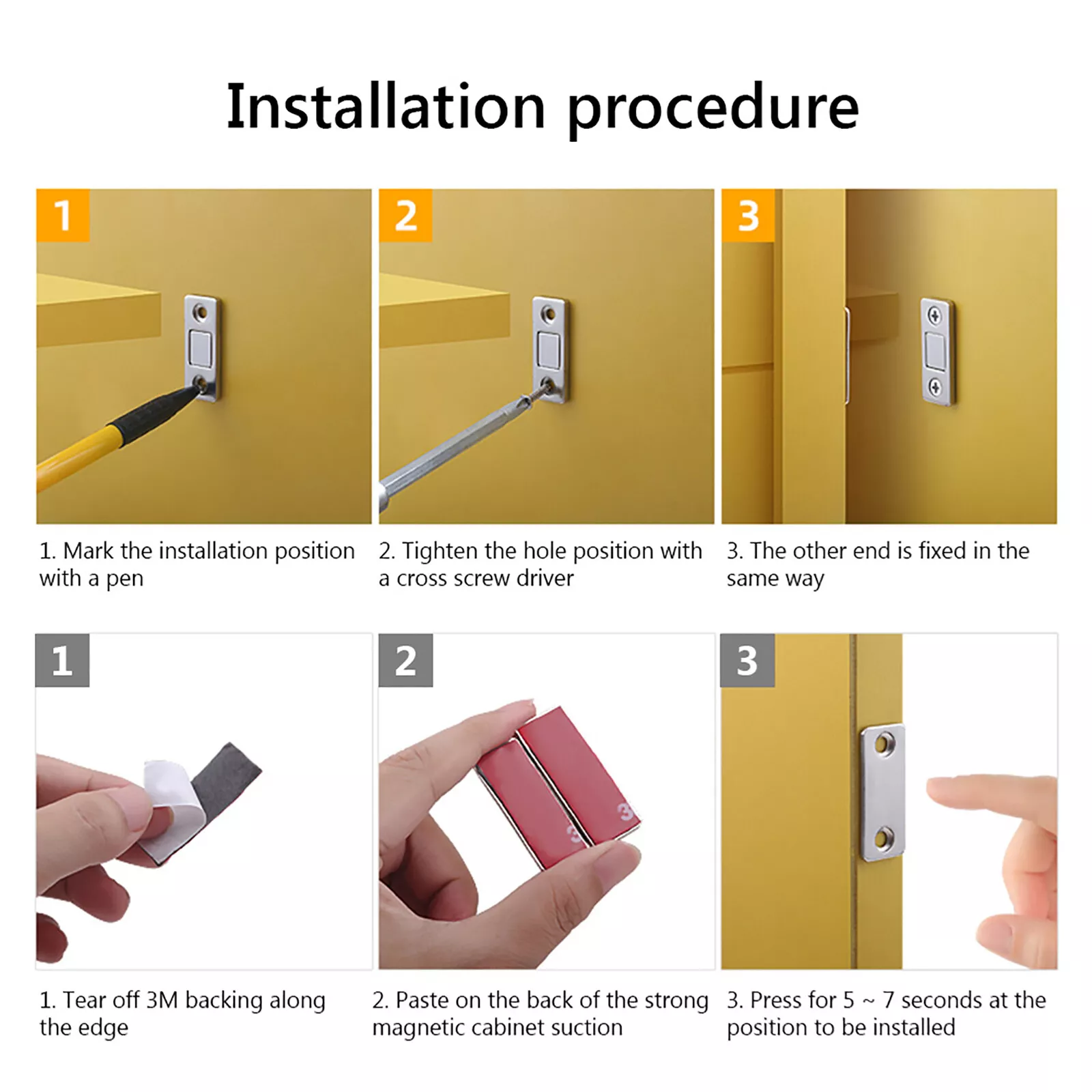 غالق مغناطيسي رفيع للأدراج والخزائن يغلق أوتوماتيك لضمان الإغلاق الآمن – Ultra-Thin Magnetic Drawer & Cabinet Latch with Automatic Locking - Image 3