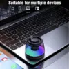 سبيكر بلوتوث مغناطيسي صغير بإضاءة LED - Magnetic Mini Bluetooth Speaker with LED Light