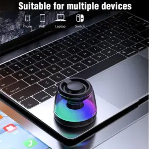 سبيكر بلوتوث مغناطيسي صغير بإضاءة LED - Magnetic Mini Bluetooth Speaker with LED Light
