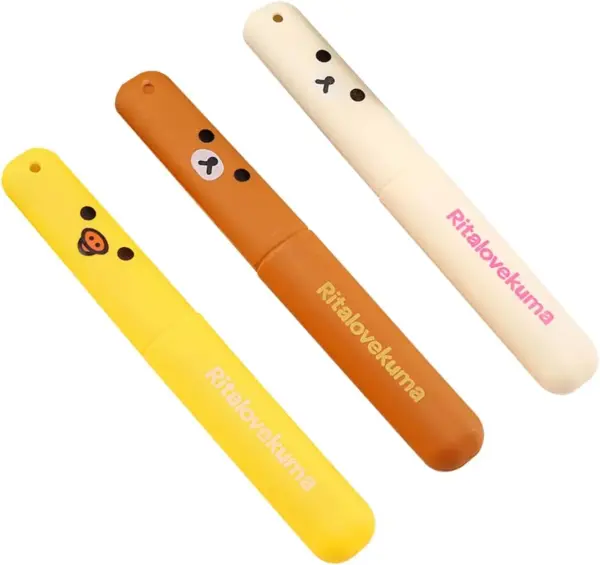 علبة فرشة أسنان محمولة مقاومة للبكتيريا وألوان كيوت - Antibacterial Toothbrush Travel Case with Cute Design