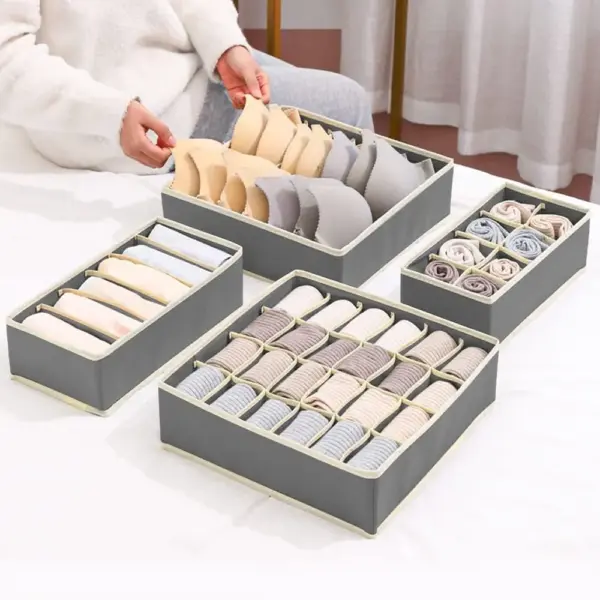 منظم الملابس الداخلية 4 قطع القابل للطي – Foldable Underwear & Drawer Organizer Set
