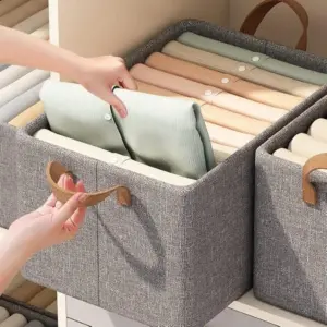 منظم دولاب قماش قابل للطي بإطار معدني – Foldable Fabric Closet Organizer with Steel Frame