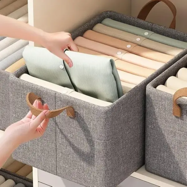 منظم دولاب قماش قابل للطي بإطار معدني – Foldable Fabric Closet Organizer with Steel Frame