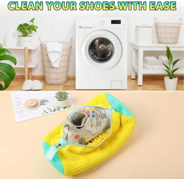حقيبة غسيل الأحذية في الغسالة بدون تلف - Reusable Shoe Washing Bag for Machine Cleaning
