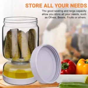 برطمان المخلل الذكي لمنع تسريب الزيت  والبلل - Smart Flip Pickle Jar For Clean Grab Every Time