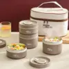 علبة أكل حرارية استانلس بـ4 علب– Insulated Stainless Steel 4 Lunch Boxs