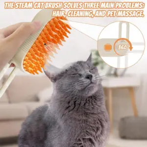 فرشة البخار للقطط والكلاب لفك العقد، التسريح، والمساج – Steam Grooming Brush for Cats & Dogs Detangle, Massage & Shine