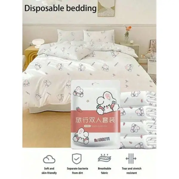 طقم ملايات (3 في 1) للاستخدام الواحد لنوم مريح و نظيف - Disposable Bedding Set (3 in 1) for a Clean and Comfortable Sleep